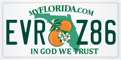 FL license plate EVRZ86