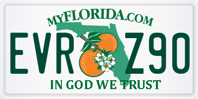 FL license plate EVRZ90