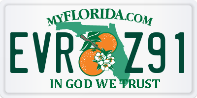 FL license plate EVRZ91