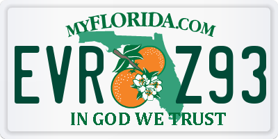 FL license plate EVRZ93