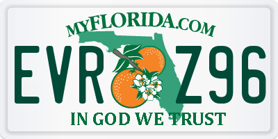 FL license plate EVRZ96