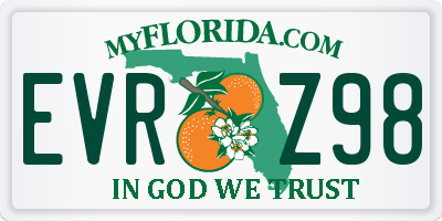 FL license plate EVRZ98