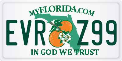 FL license plate EVRZ99