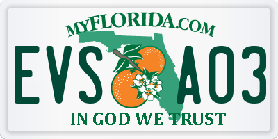 FL license plate EVSA03