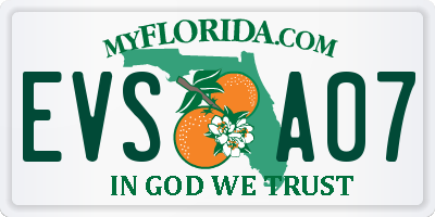 FL license plate EVSA07