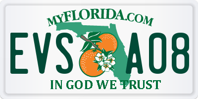 FL license plate EVSA08