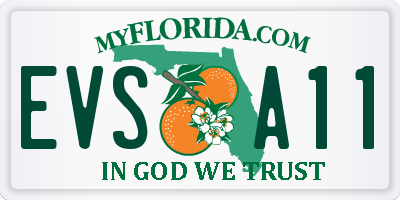 FL license plate EVSA11