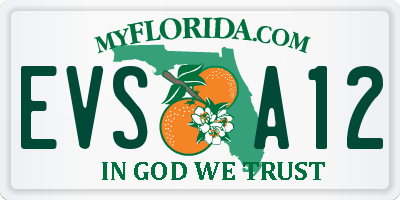 FL license plate EVSA12