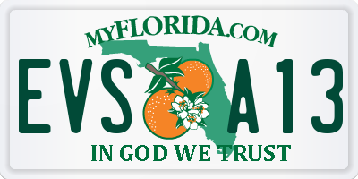 FL license plate EVSA13