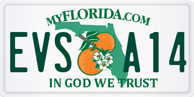 FL license plate EVSA14