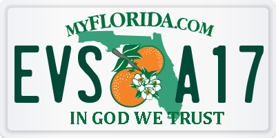 FL license plate EVSA17