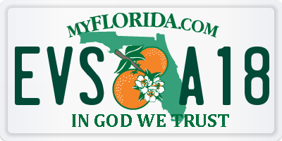 FL license plate EVSA18