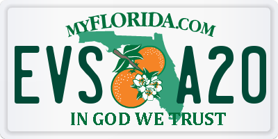 FL license plate EVSA20