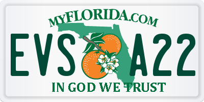 FL license plate EVSA22