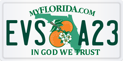 FL license plate EVSA23