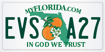 FL license plate EVSA27