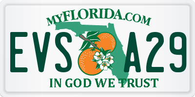 FL license plate EVSA29