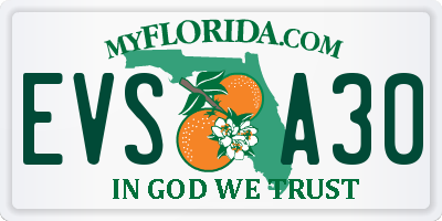 FL license plate EVSA30