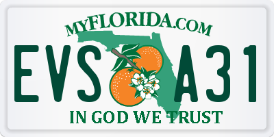 FL license plate EVSA31