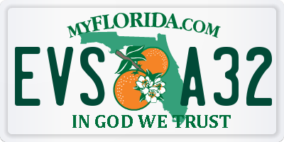 FL license plate EVSA32