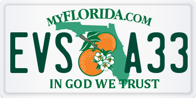 FL license plate EVSA33