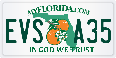 FL license plate EVSA35