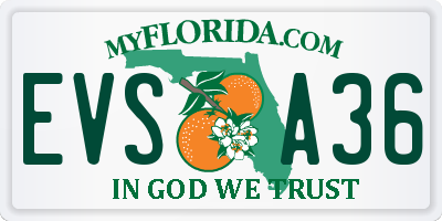 FL license plate EVSA36