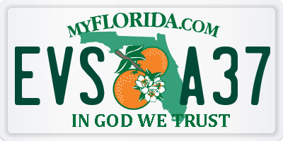 FL license plate EVSA37