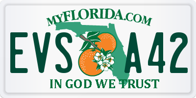 FL license plate EVSA42