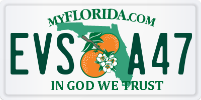 FL license plate EVSA47