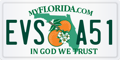 FL license plate EVSA51