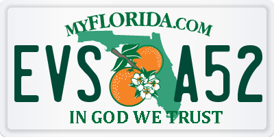 FL license plate EVSA52