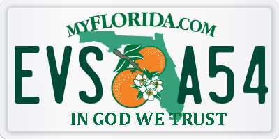 FL license plate EVSA54