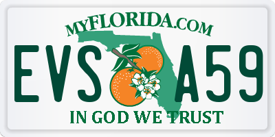 FL license plate EVSA59