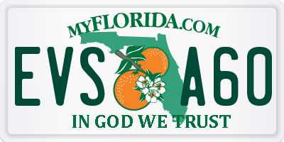 FL license plate EVSA60
