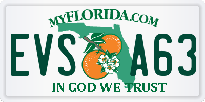 FL license plate EVSA63
