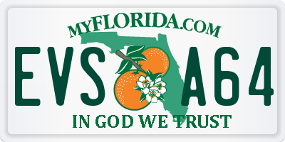 FL license plate EVSA64