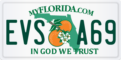 FL license plate EVSA69