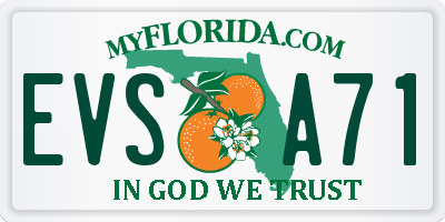 FL license plate EVSA71