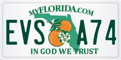 FL license plate EVSA74