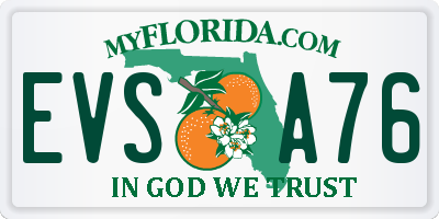 FL license plate EVSA76
