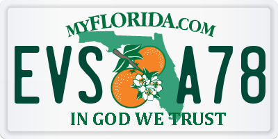 FL license plate EVSA78