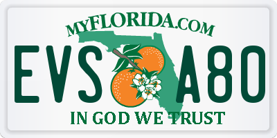 FL license plate EVSA80