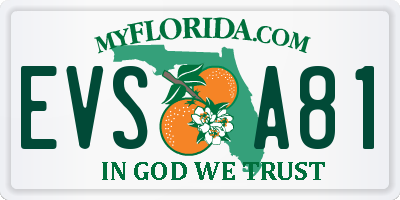 FL license plate EVSA81