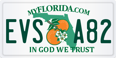 FL license plate EVSA82
