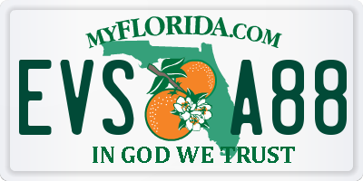 FL license plate EVSA88