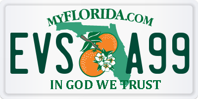 FL license plate EVSA99