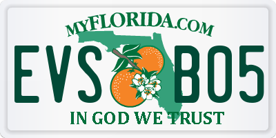 FL license plate EVSB05