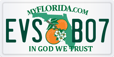 FL license plate EVSB07