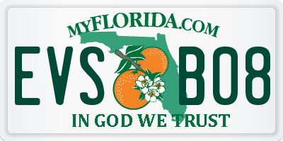 FL license plate EVSB08